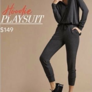 CABI Hoodie playsuit romper in Charcoal Gray #3515